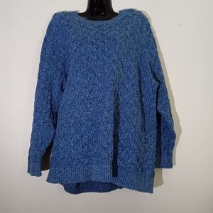 Lands' End Textured Blue Sweater